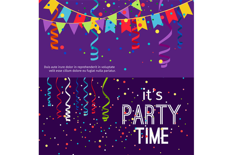 new-year-and-christmas-party-banners-set