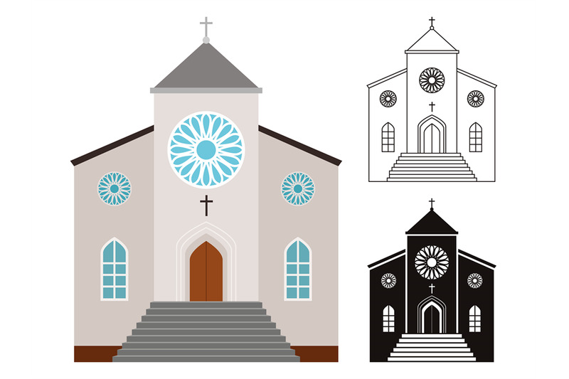 churches-buildings-set