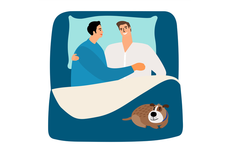 two-men-and-dog-in-bed