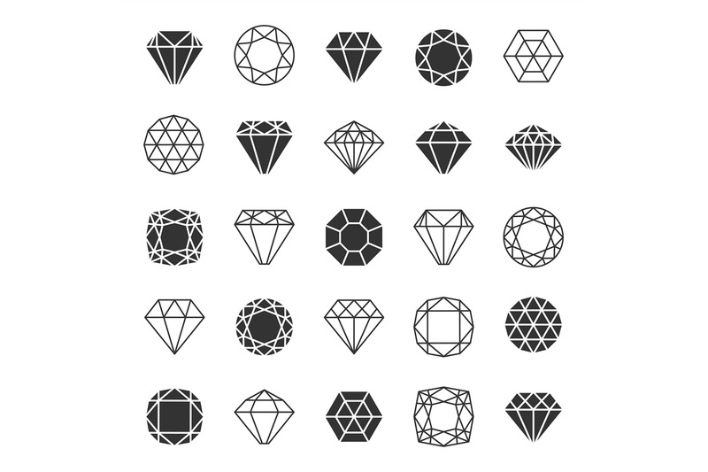 diamond-line-icons-set