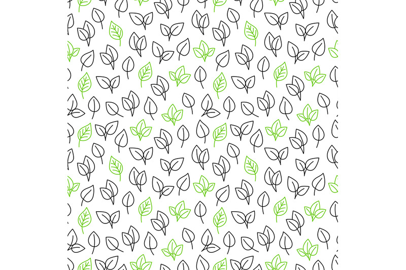 line-leaves-seamless-pattern