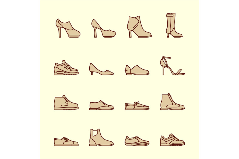 women-shoes-line-icons