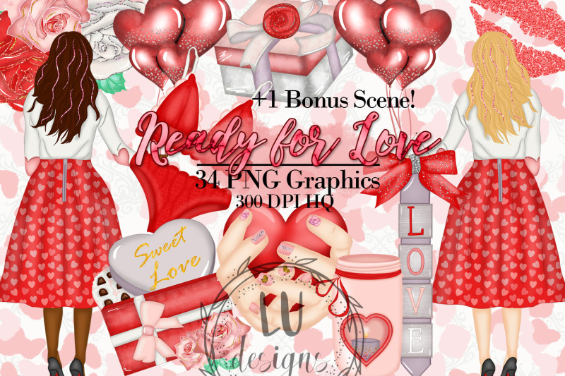 valentines-clipart-romantic-girl-graphics-love-illustrations
