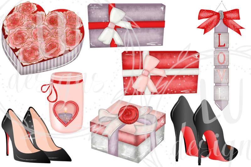 valentines-clipart-romantic-girl-graphics-love-illustrations