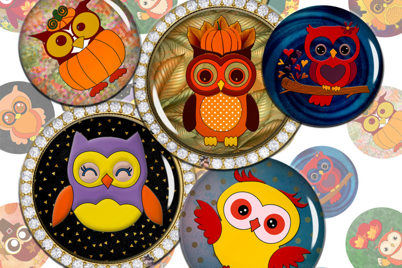 owls-digital-collage-sheet-autumn-images