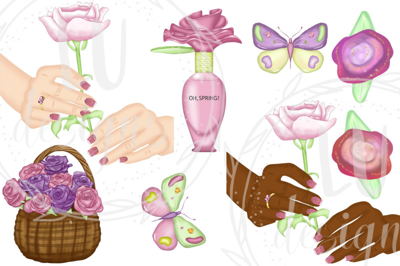 spring-clipart-spring-fashion-girl-floral-garden-graphics