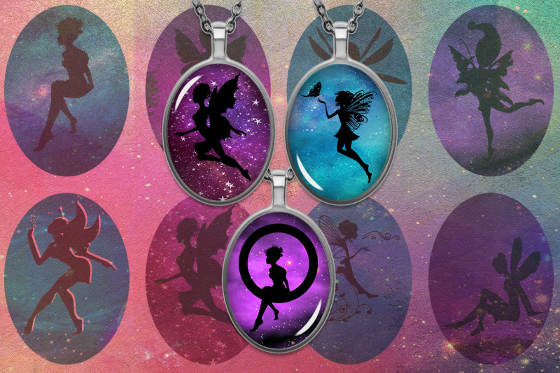 fairies-silhouettes-digital-printable-oval-images