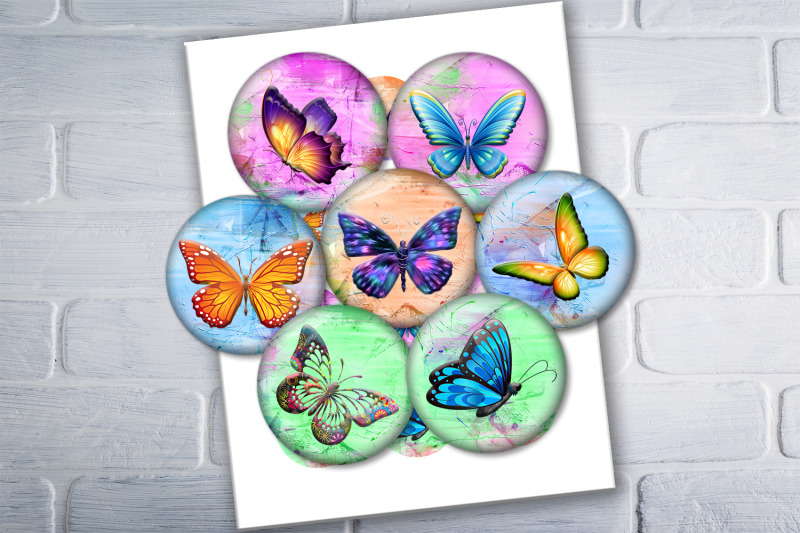 colorful-butterflies-printable-images-digital-collage-sheet