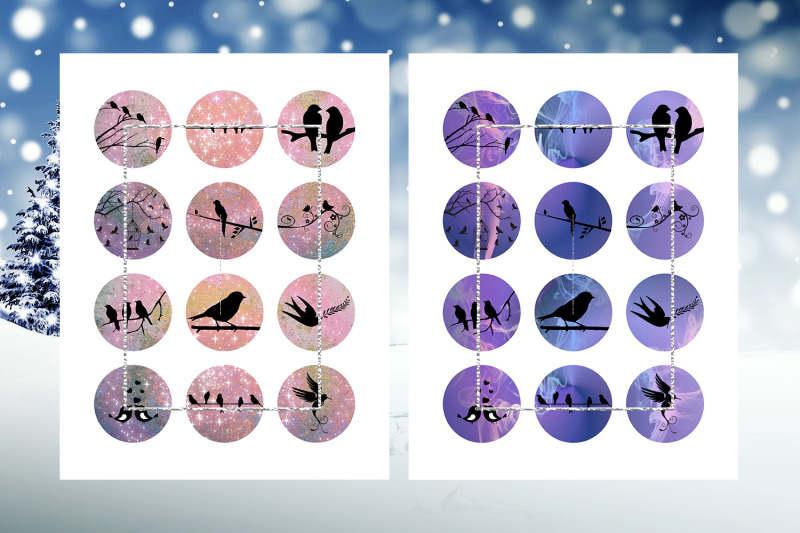 birds-silhouettes-colorful-birds-digital-collage-sheet