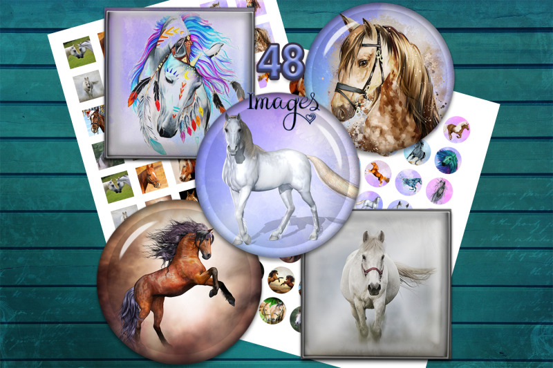 horses-digital-collage-sheets