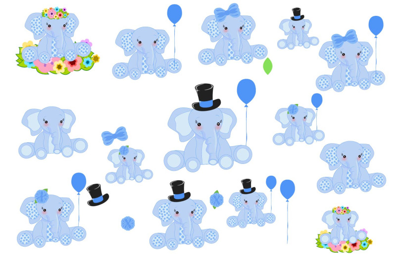 cute-blue-baby-elephants-bundle