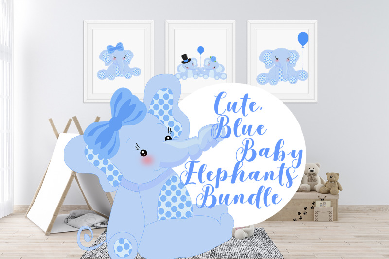 cute-blue-baby-elephants-bundle