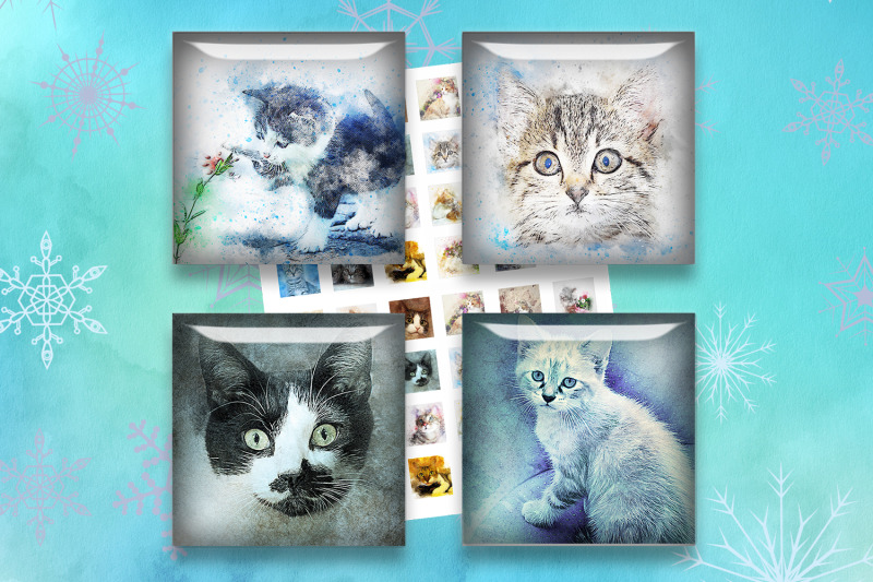cats-printable-digital-collage-sheets-cats-vintage-square-images