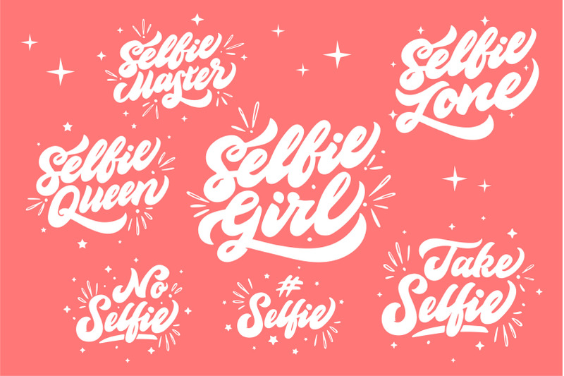 selfie-girl-lettering-set
