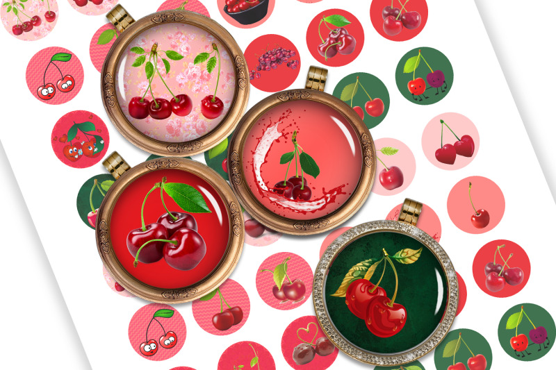 cherries-digital-collage-sheet-printable-images-for-bottlecap