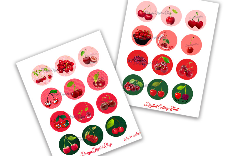 cherries-digital-collage-sheet-printable-images-for-bottlecap