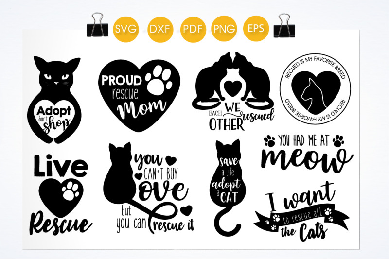 Download Cat Rescue Bundle cutting files, svg, dxf, pdf, eps ...