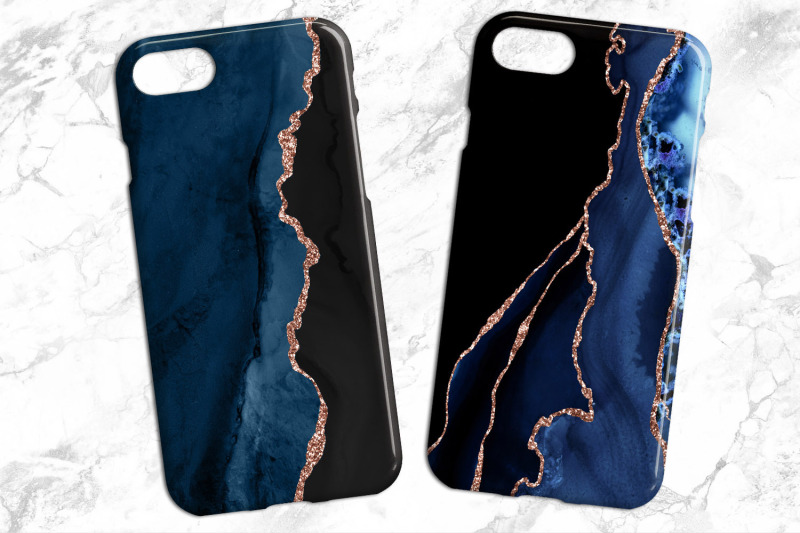navy-and-rose-gold-agate-textures