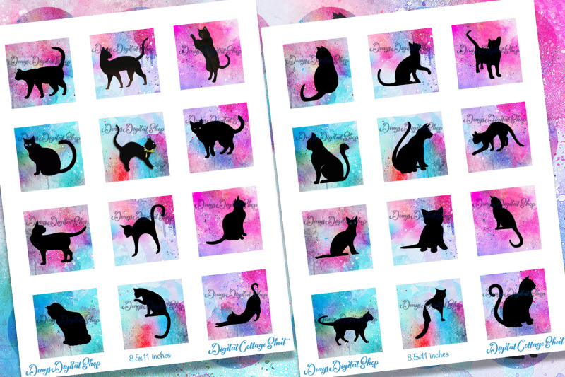 cats-silhouette-digital-collage-sheet-cats-silhou