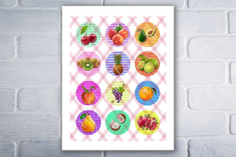 fruit-digital-collage-sheet-bottlecap-printable