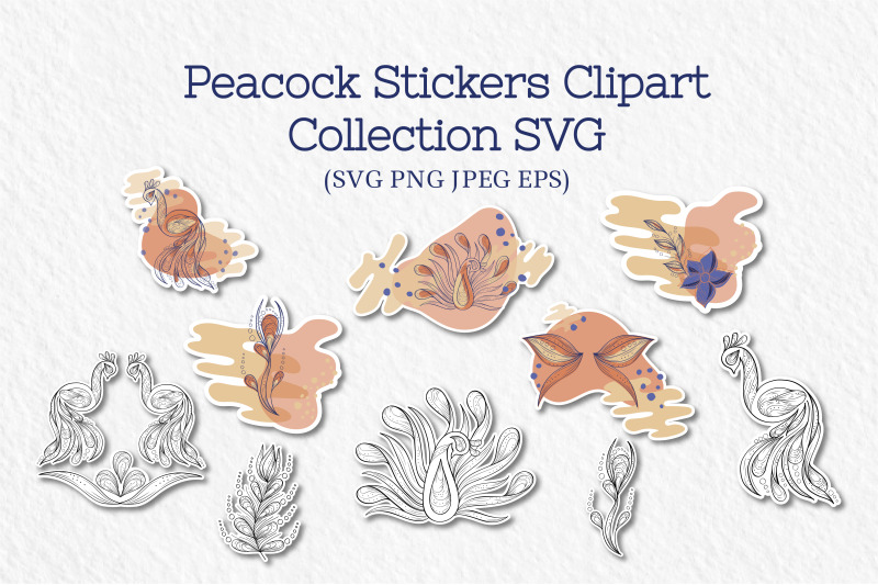 peacock-stickers-collection-svg-files