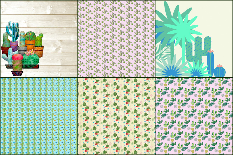 cactus-and-succulents-digital-papers