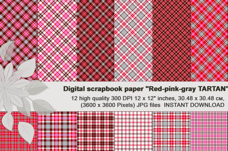 red-pink-gray-plaid-seamless-digital-paper
