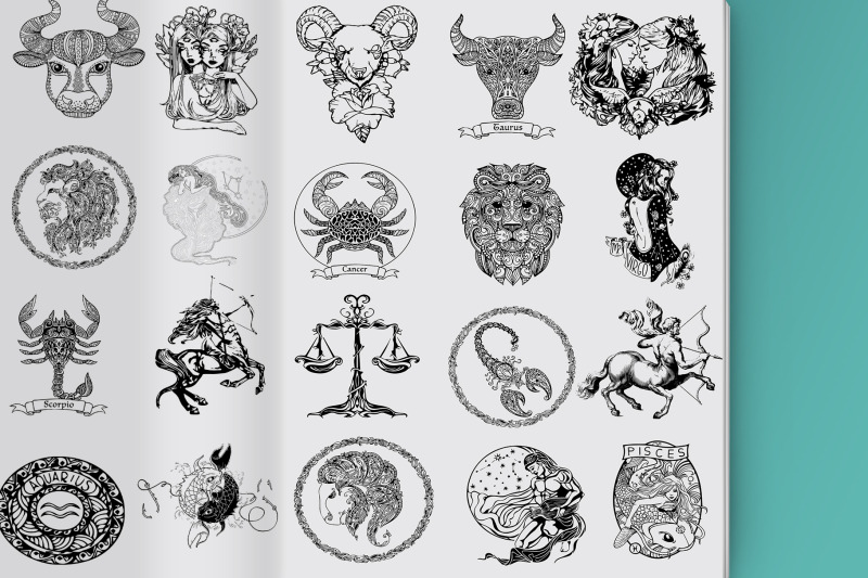 zodiac-signs-24-hand-drawn-images