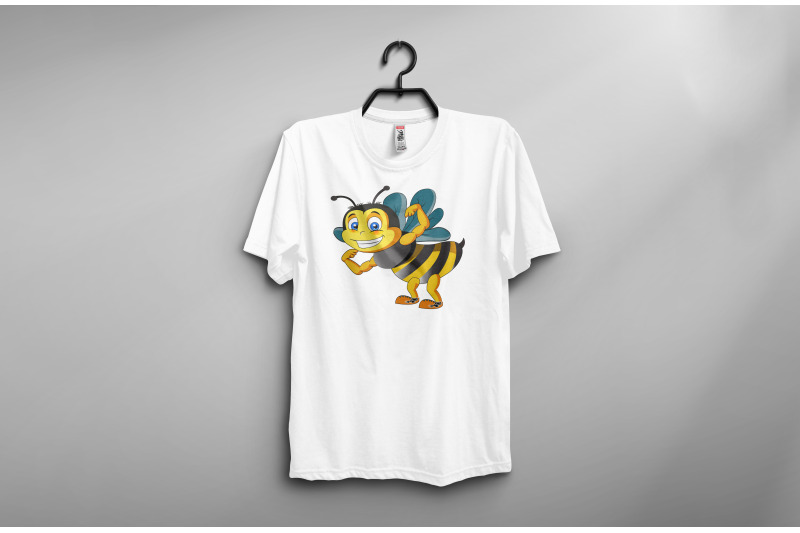 strong-bee-cartoon-vector-illustration-bee-svg-bee