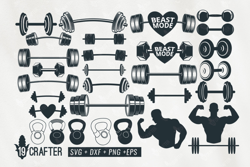 barbell-weight-lift-set-gym-svg-bundle
