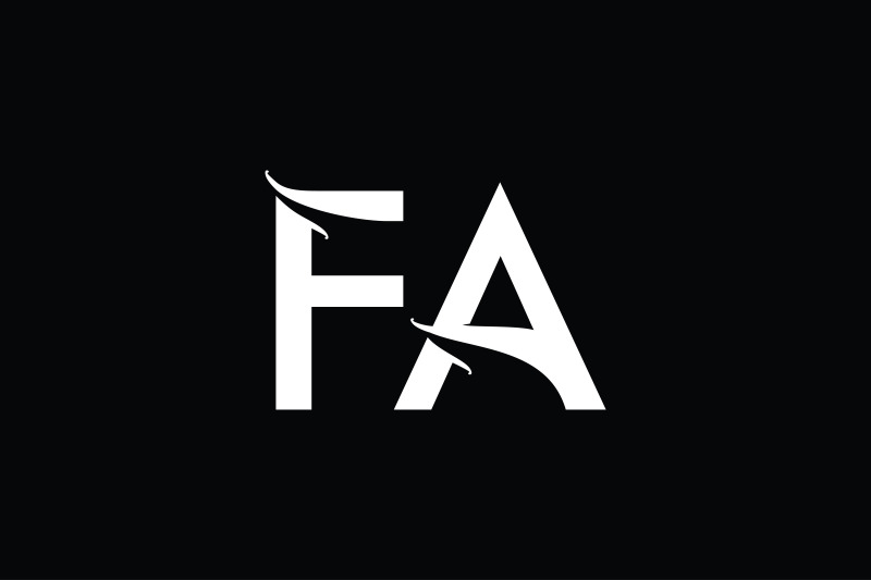 FA Monogram Logo Design By Vectorseller | TheHungryJPEG.com