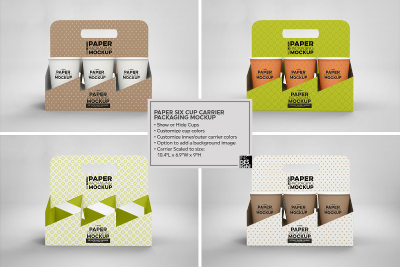 Download Paper Six Cup Carrier/Holder Mockup By INC Design Studio ...