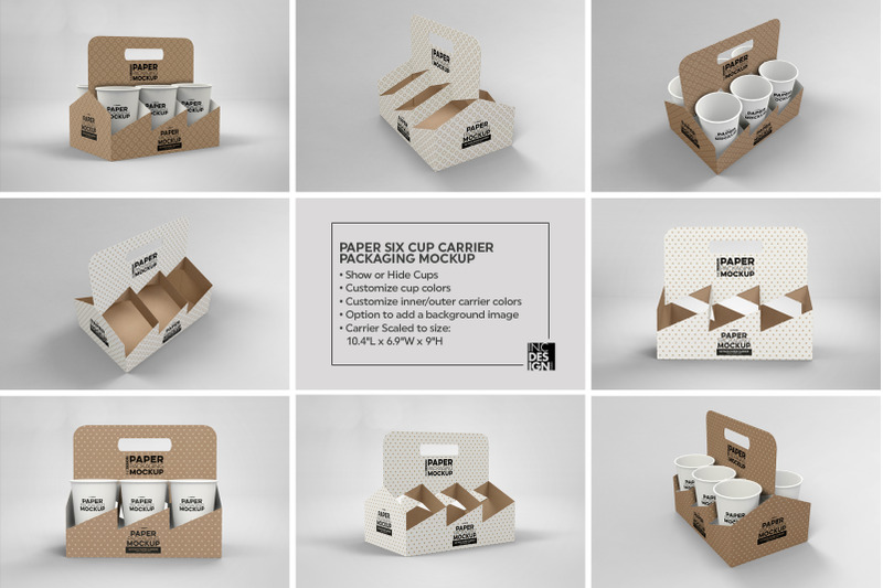 Download Paper Six Cup Carrier/Holder Mockup By INC Design Studio ...