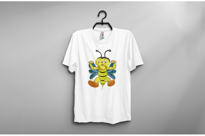 strong-bee-cartoon-vector-illustration-bee-svg-bee