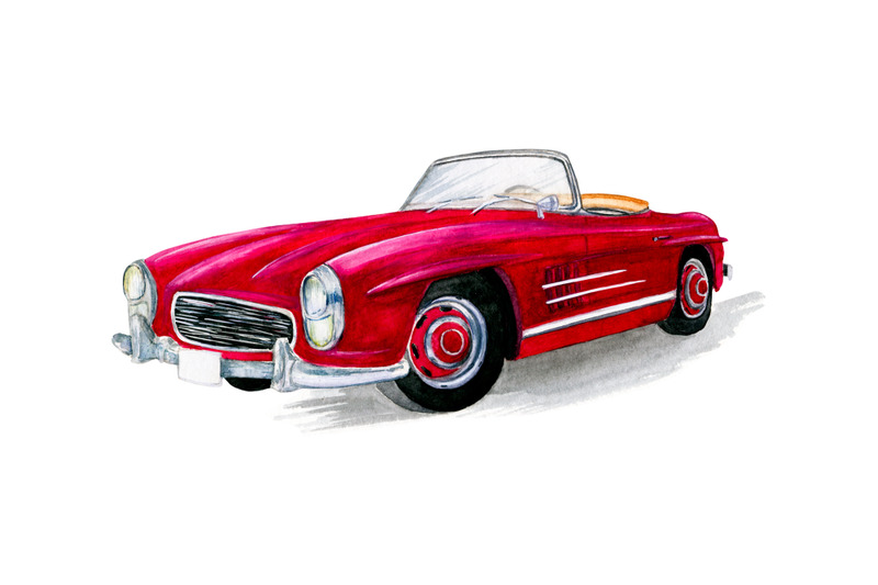 10-watercolor-classic-cars-clipart