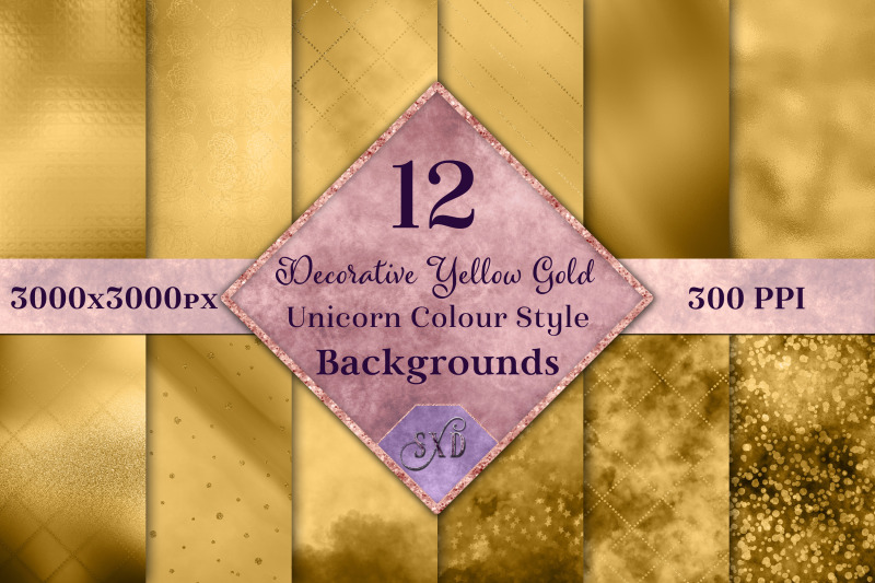 decorative-yellow-gold-unicorn-colour-style-backgrounds-textures