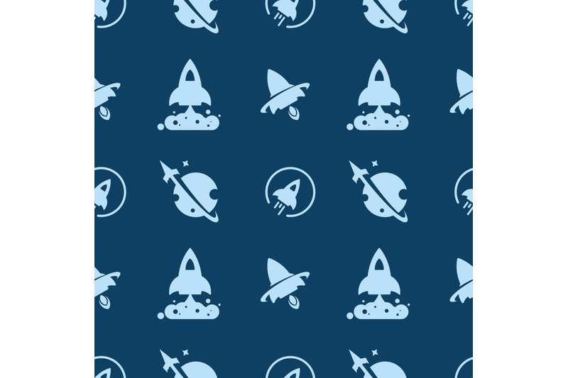 rocket-and-space-seamless-pattern-background-illustration-vector