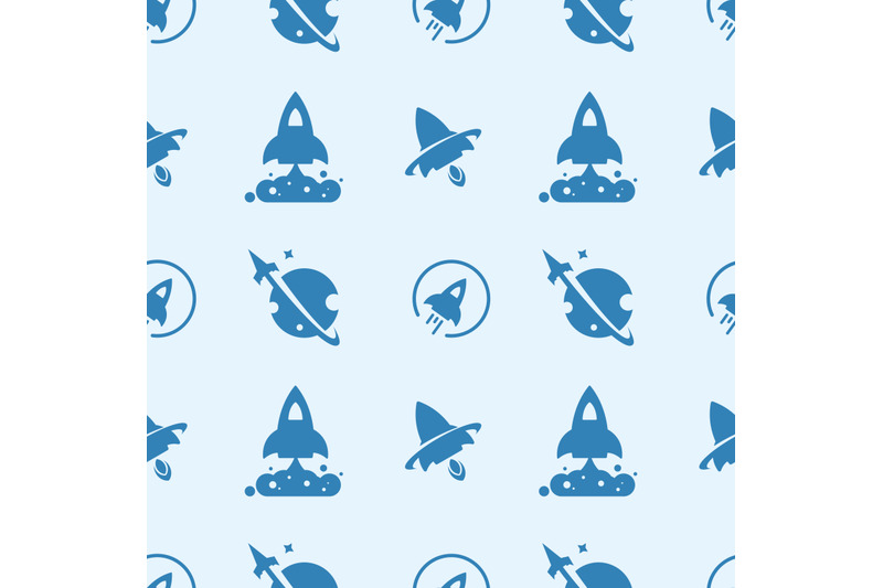 rocket-and-space-seamless-pattern-background-illustration-vector
