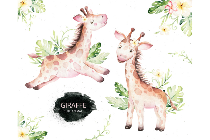 giraffe-watercolor-collection