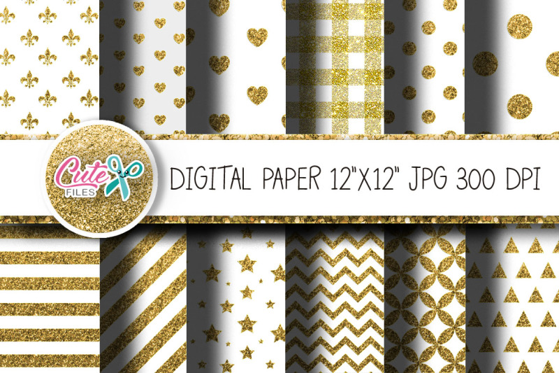 gold-glitter-and-white-digital-paper-for-scrapbook