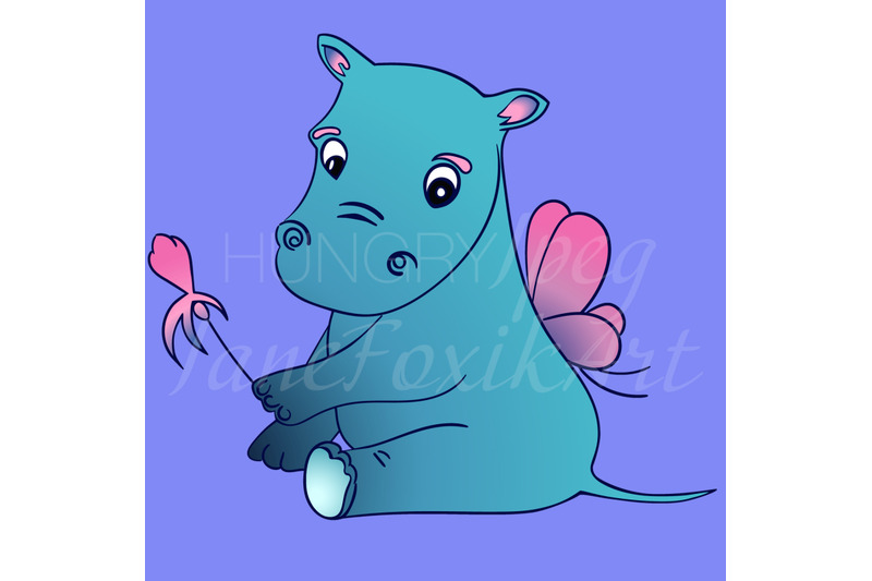 vector-illustration-of-a-little-fairy-hippo-with-magic-wand