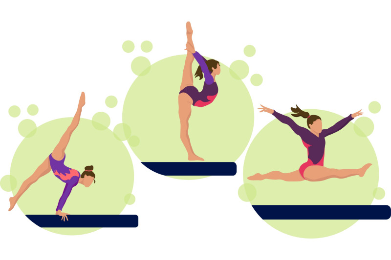 acrobatic-gymnast-women-flat-charaster