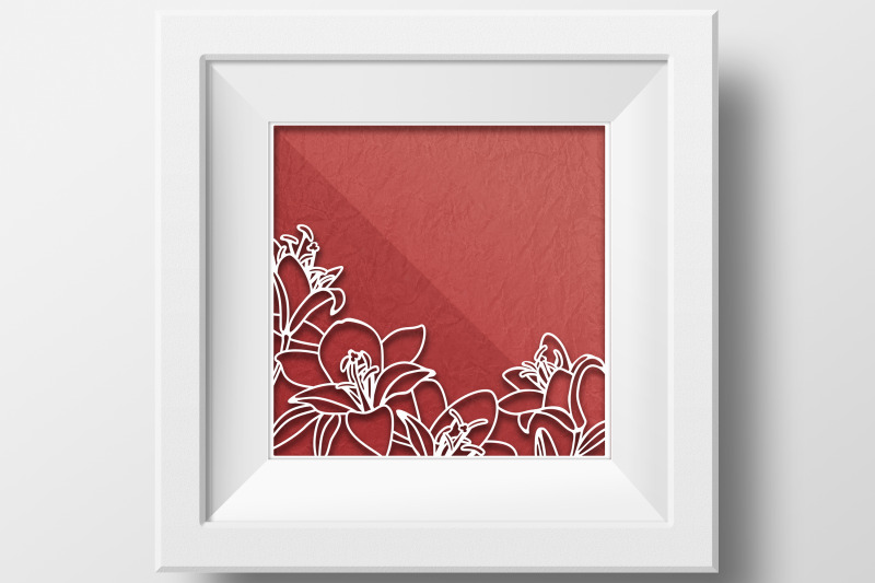 floral-square-frame-with-lilies-flowers