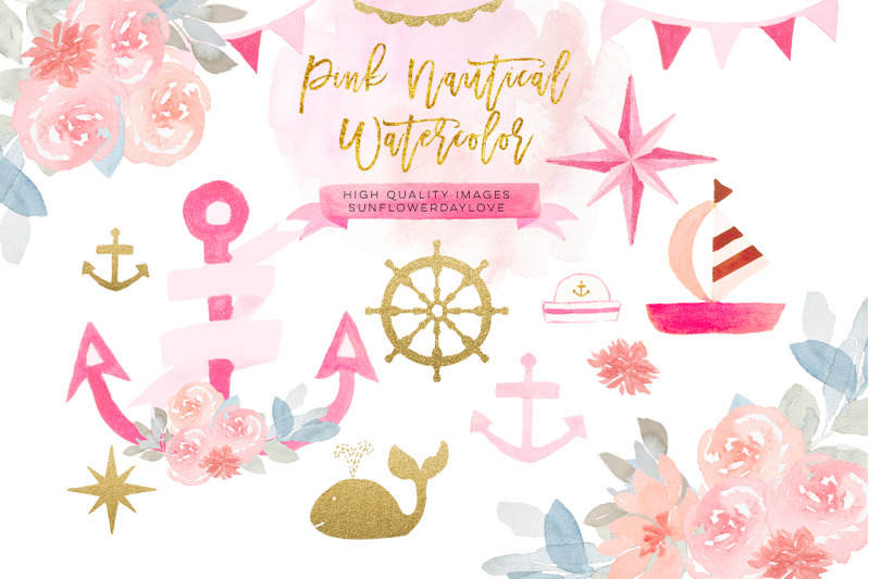 gold-and-pink-nautical-clipart-anchor-clip-art-sailboat-clip-art