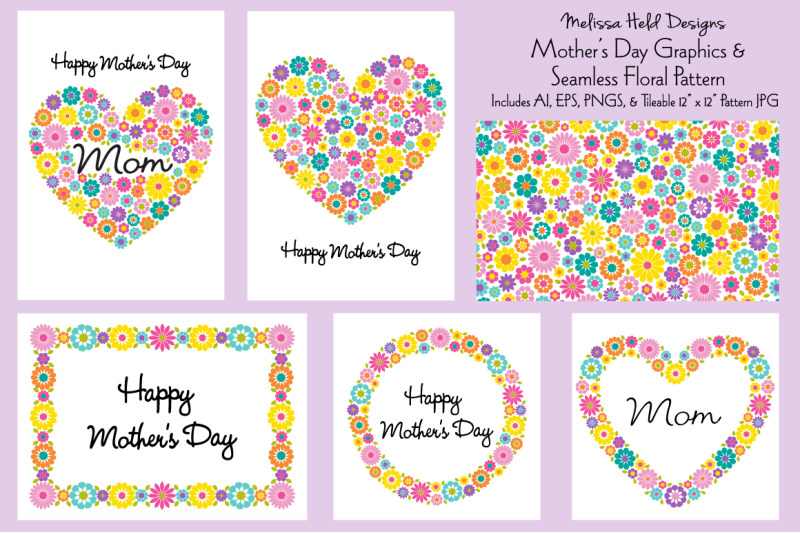 mother-039-s-day-graphics-amp-seamless-pattern