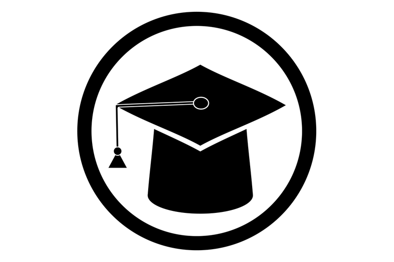 education-hat-black-white