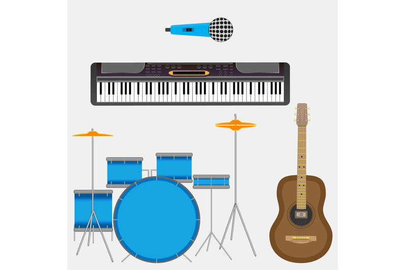 musical-instruments-guitar-and-synthesizer