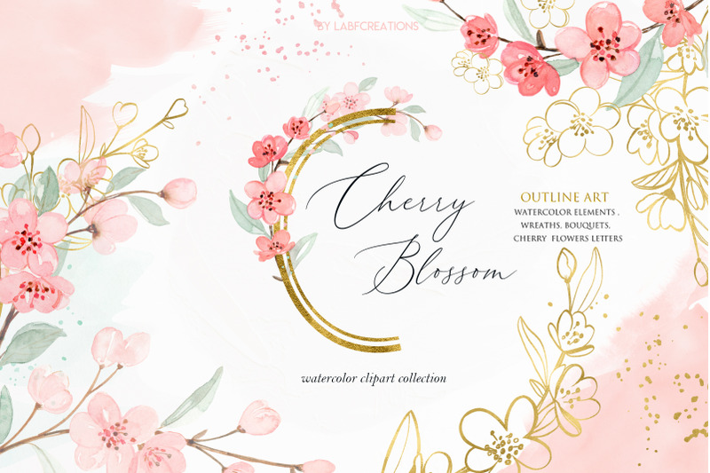 cherry-blossom-watercolor-amp-gold-floral-collection