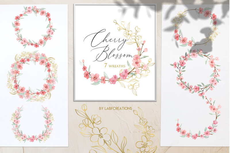cherry-blossom-watercolor-amp-gold-floral-collection
