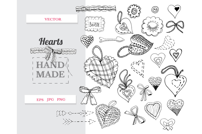 hand-drawn-sewing-hearts-set-of-vector-monochrome-items